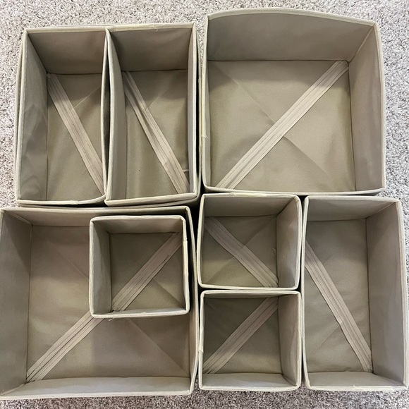 9 pack Beige Storage Bins - Picture 1 of 6